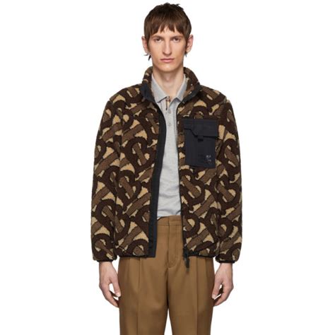 burberry brown fleece monogram jacquard jacket|Burberry cashmere cape jacket.